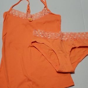 NOBO Neon Y2K Orange Camisole and Panties Set S
